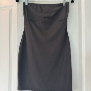 PrettyLittleThing Charcoal Strapless Dress